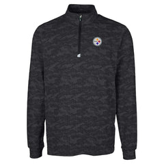 Pittsburgh Steelers Cutter & Buck Big & Tall Traverse Eco Camo Tri-Blend DryTec Quarter-Zip Jacket