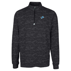 Detroit Lions Cutter & Buck Big & Tall Traverse Eco Camo Tri-Blend DryTec Quarter-Zip Jacket