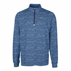 Los Angeles Chargers Cutter & Buck Big & Tall Traverse Eco Camo Tri-Blend DryTec Quarter-Zip Jacket