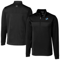 Detroit Lions Cutter & Buck Traverse Eco Stripe Tri-Blend DryTec Quarter-Zip Jacket