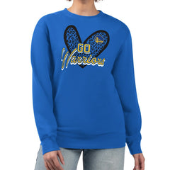 Golden State Warriors G-III 4Her by Carl Banks Women's Leopard Heart Fleece Pullover Sweatshirt sale For Sale