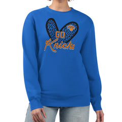 New York Knicks G-III 4Her by Carl Banks Women's Leopard Heart Fleece Pullover Sweatshirt On Sale