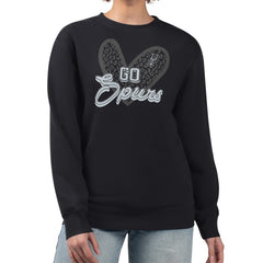San Antonio Spurs G-III 4Her by Carl Banks Women's Leopard Heart Fleece Pullover Sweatshirt Discount