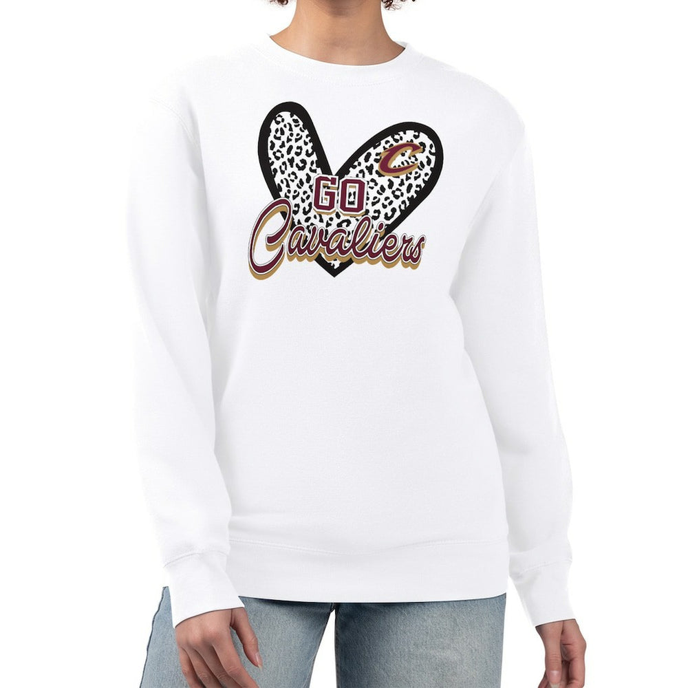 Cleveland Cavaliers G-III 4Her by Carl Banks Women's Leopard Heart Fleece Pullover Sweatshirt sale Discount