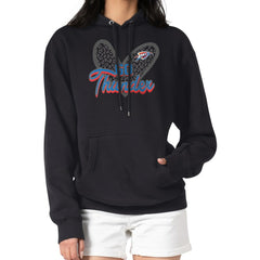 Oklahoma City Thunder G-III 4Her by Carl Banks Women's Leopard Heart Graphic Fleece Pullover Hoodie On Sale
