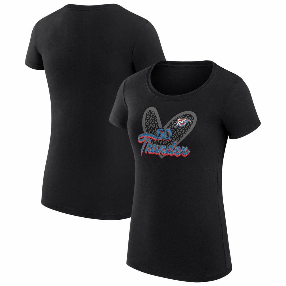 Oklahoma City Thunder G-III 4Her by Carl Banks Women's Super-Slim Fit Lightweight Leopard Heart T-Shirt Online