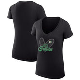 Boston Celtics G-III 4Her by Carl Banks Women's Super-Slim Fit Lightweight Leopard Heart V-Neck T-Shirt Outlet