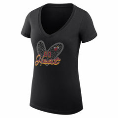Miami Heat G-III 4Her by Carl Banks Women's Super-Slim Fit Lightweight Leopard Heart V-Neck T-Shirt Online