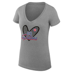 Detroit Pistons G-III 4Her by Carl Banks Women's Super-Slim Fit Lightweight Leopard Heart V-Neck T-Shirt sale On Sale