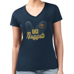 Denver Nuggets G-III 4Her by Carl Banks Women's Super-Slim Fit Lightweight Leopard Heart V-Neck T-Shirt sale Online