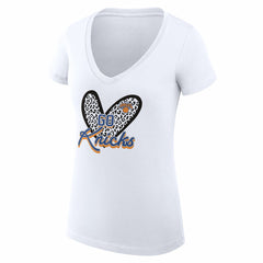 New York Knicks G-III 4Her by Carl Banks Women's Super-Slim Fit Lightweight Leopard Heart V-Neck T-Shirt Online