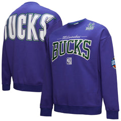 Milwaukee Bucks Hardwood Classics There & Back 2.0 Vintage Pullover Sweatshirt New