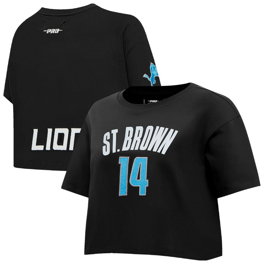 Detroit Lions Amon-Ra St. Brown Pro Standard Women's Player Name & Number Cropped Boxy T-Shirt