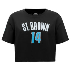 Detroit Lions Amon-Ra St. Brown Pro Standard Women's Player Name & Number Cropped Boxy T-Shirt