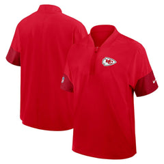Kansas City Chiefs Nike Sideline Short Sleeve Quarter-Zip Dri-FIT Coach Jacket