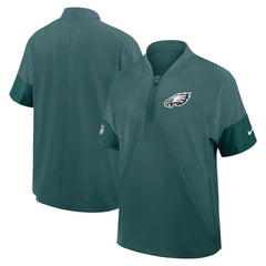 Philadelphia Eagles Nike Sideline Short Sleeve Quarter-Zip Dri-FIT Coach Jacket