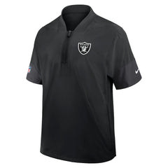 Las Vegas Raiders Nike Sideline Short Sleeve Quarter-Zip Dri-FIT Coach Jacket