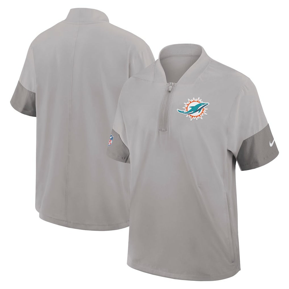 Miami Dolphins Nike Sideline Short Sleeve Quarter-Zip Dri-FIT Coach Jacket