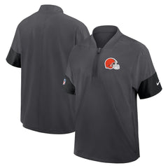 Cleveland Browns Nike Sideline Short Sleeve Quarter-Zip Dri-FIT Coach Jacket