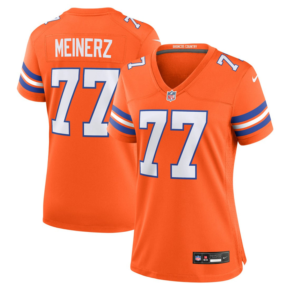 Denver Broncos Nike Quinn Meinerz Women's Mile High Collection 1977 Throwback Player Game Jersey