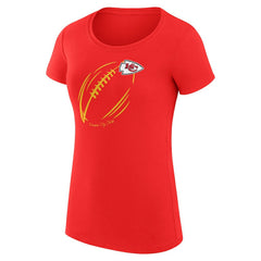 Kansas City Chiefs G-III 4Her by Carl Banks Women's Super-Slim Fit Lightweight Subtle Football T-Shirt