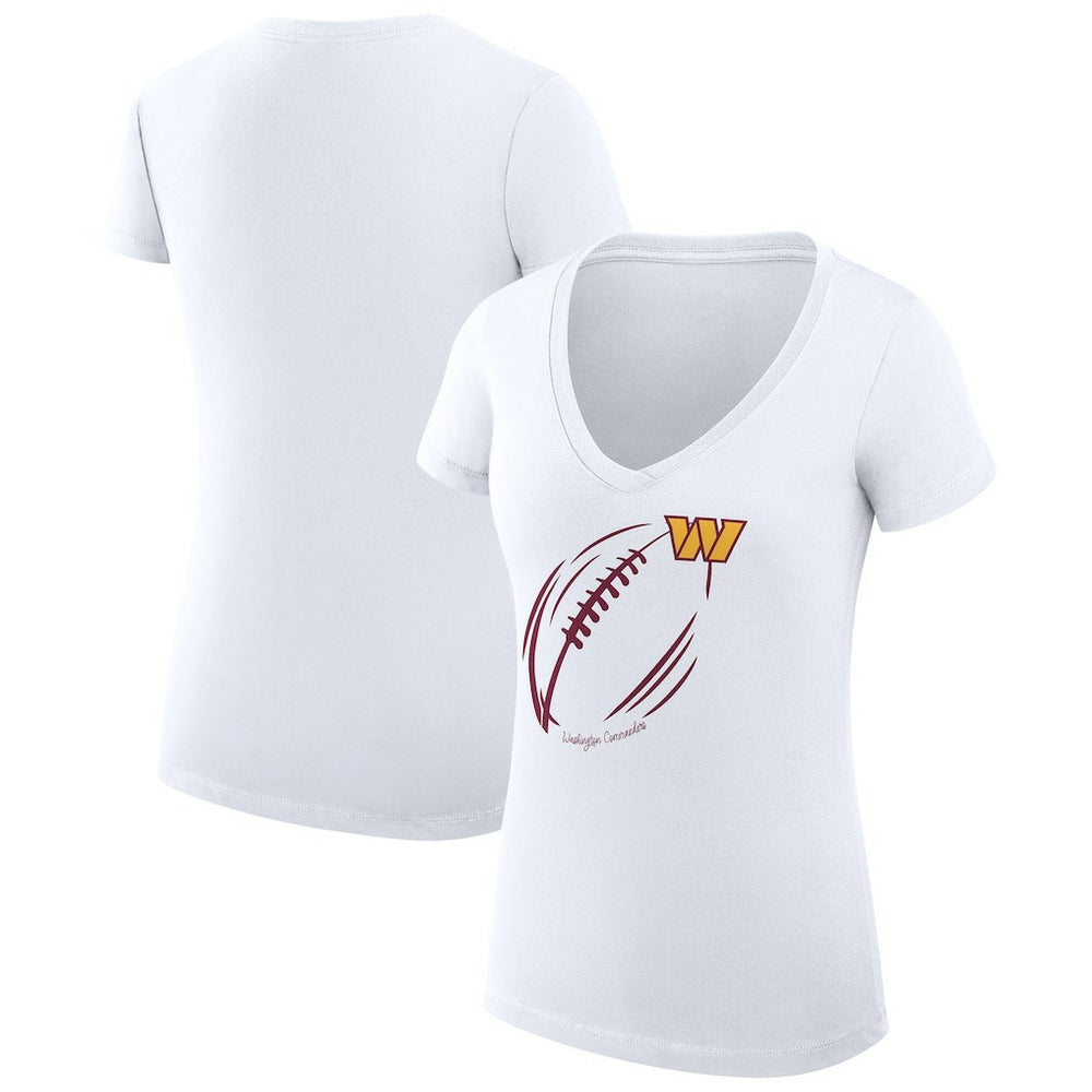 Washington Commanders G-III 4Her by Carl Banks Women's Super-Slim Fit Lightweight Subtle Football V-Neck T-Shirt