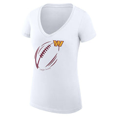 Washington Commanders G-III 4Her by Carl Banks Women's Super-Slim Fit Lightweight Subtle Football V-Neck T-Shirt