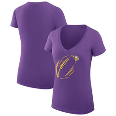 Minnesota Vikings G-III 4Her by Carl Banks Women's Super-Slim Fit Lightweight Subtle Football V-Neck T-Shirt