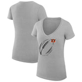Cincinnati Bengals G-III 4Her by Carl Banks Women's Super-Slim Fit Lightweight Subtle Football V-Neck T-Shirt