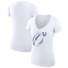Indianapolis Colts G-III 4Her by Carl Banks Women's Super-Slim Fit Lightweight Subtle Football V-Neck T-Shirt