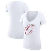 Kansas City Chiefs G-III 4Her by Carl Banks Women's Super-Slim Fit Lightweight Subtle Football V-Neck T-Shirt