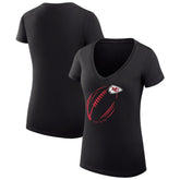 Kansas City Chiefs G-III 4Her by Carl Banks Women's Super-Slim Fit Lightweight Subtle Football V-Neck T-Shirt