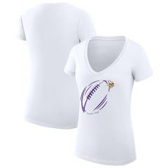 Minnesota Vikings G-III 4Her by Carl Banks Women's Super-Slim Fit Lightweight Subtle Football V-Neck T-Shirt