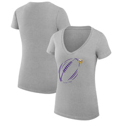 Minnesota Vikings G-III 4Her by Carl Banks Women's Super-Slim Fit Lightweight Subtle Football V-Neck T-Shirt