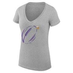 Minnesota Vikings G-III 4Her by Carl Banks Women's Super-Slim Fit Lightweight Subtle Football V-Neck T-Shirt