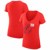 New York Giants G-III 4Her by Carl Banks Women's Super-Slim Fit Lightweight Subtle Football V-Neck T-Shirt