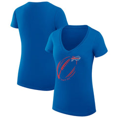 Buffalo Bills G-III 4Her by Carl Banks Women's Super-Slim Fit Lightweight Subtle Football V-Neck T-Shirt