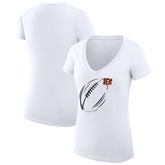 Cincinnati Bengals G-III 4Her by Carl Banks Women's Super-Slim Fit Lightweight Subtle Football V-Neck T-Shirt