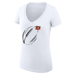 Cincinnati Bengals G-III 4Her by Carl Banks Women's Super-Slim Fit Lightweight Subtle Football V-Neck T-Shirt