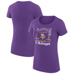 Minnesota Vikings G-III 4Her by Carl Banks Women's Super-Slim Fit Lightweight Collage Team T-Shirt