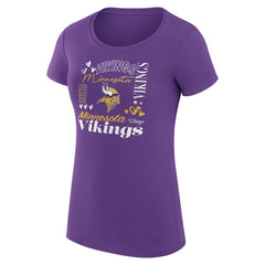 Minnesota Vikings G-III 4Her by Carl Banks Women's Super-Slim Fit Lightweight Collage Team T-Shirt