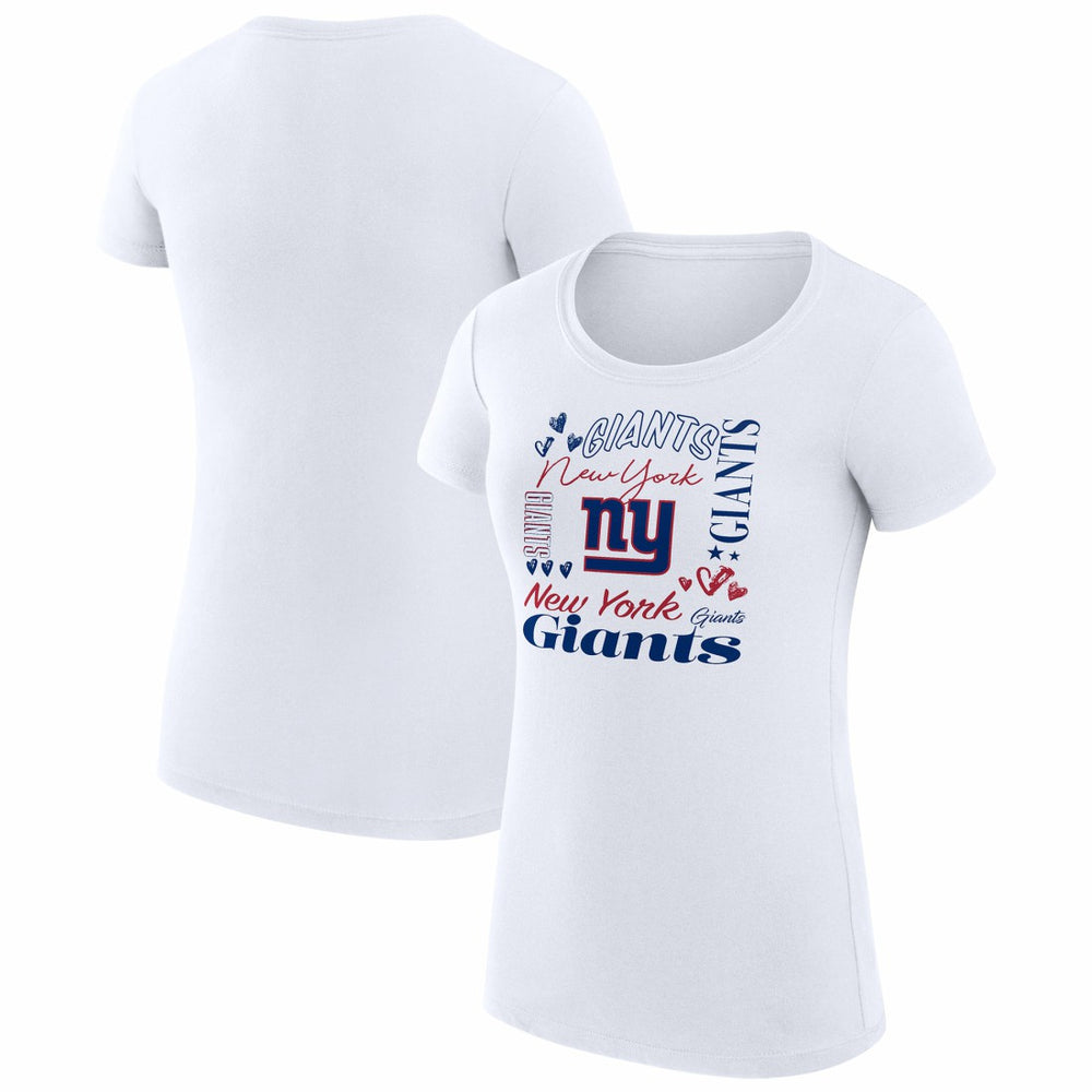 New York Giants G-III 4Her by Carl Banks Women's Super-Slim Fit Lightweight Collage Team T-Shirt