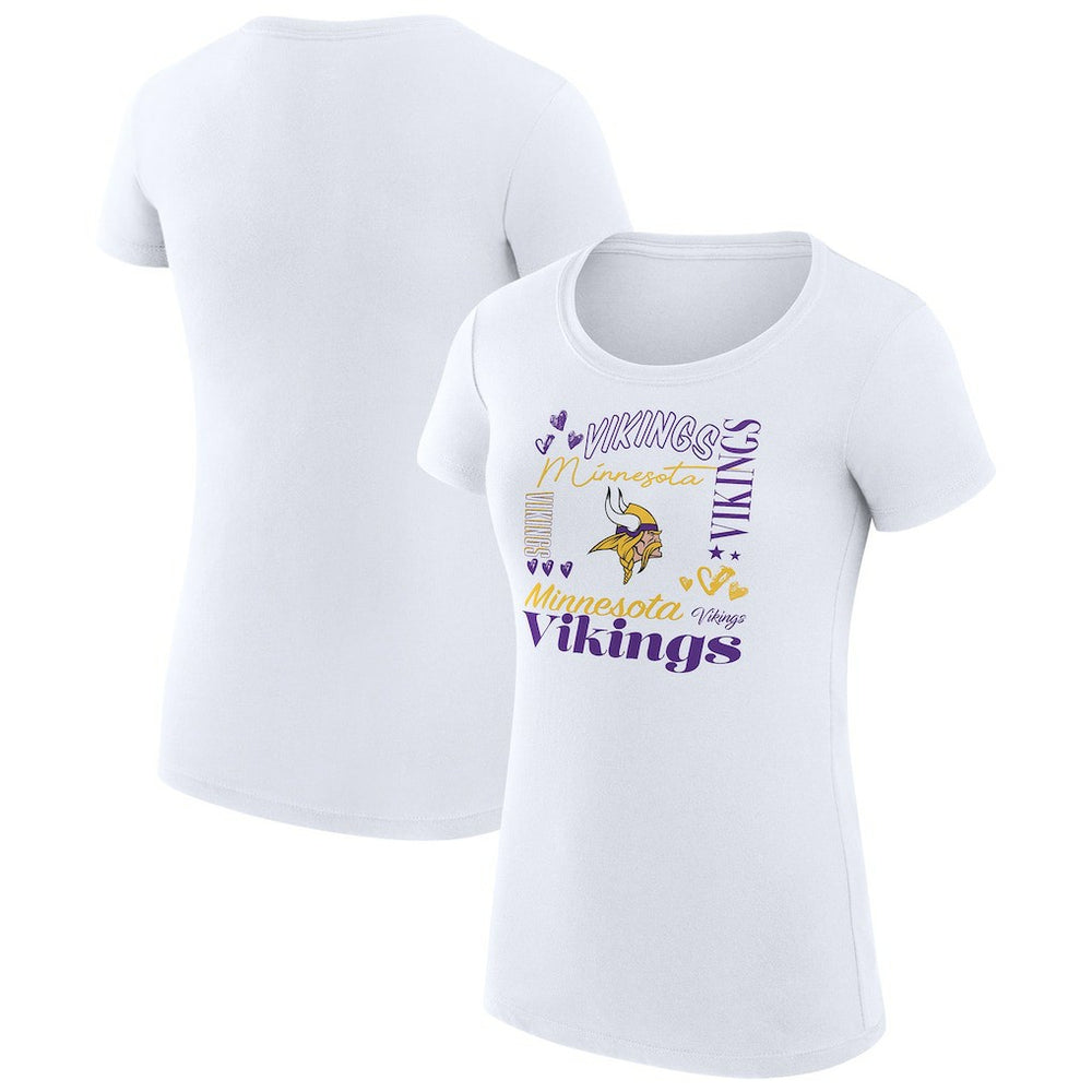 Minnesota Vikings G-III 4Her by Carl Banks Women's Super-Slim Fit Lightweight Collage Team T-Shirt