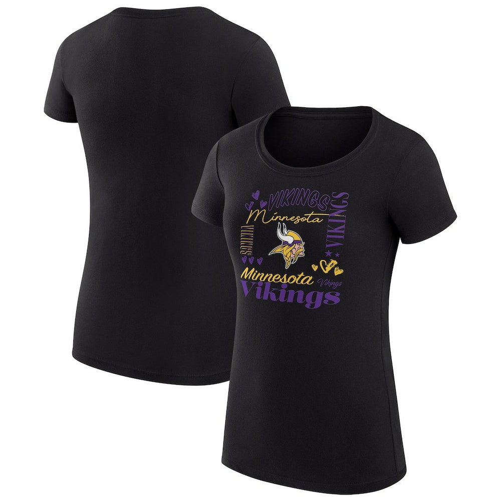 Minnesota Vikings G-III 4Her by Carl Banks Women's Super-Slim Fit Lightweight Collage Team T-Shirt