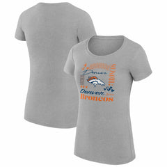 Denver Broncos G-III 4Her by Carl Banks Women's Super-Slim Fit Lightweight Collage Team T-Shirt