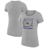 Baltimore Ravens G-III 4Her by Carl Banks Women's Super-Slim Fit Lightweight Collage Team T-Shirt