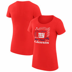 New York Giants G-III 4Her by Carl Banks Women's Super-Slim Fit Lightweight Collage Team T-Shirt