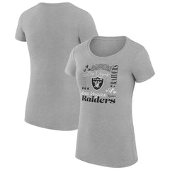 Las Vegas Raiders G-III 4Her by Carl Banks Women's Super-Slim Fit Lightweight Collage Team T-Shirt