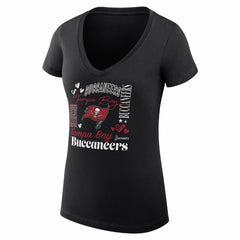 Tampa Bay Buccaneers G-III 4Her by Carl Banks Women's Super-Slim Fit Lightweight Collage Team V-Neck T-Shirt