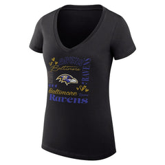 Baltimore Ravens G-III 4Her by Carl Banks Women's Super-Slim Fit Lightweight Collage Team V-Neck T-Shirt